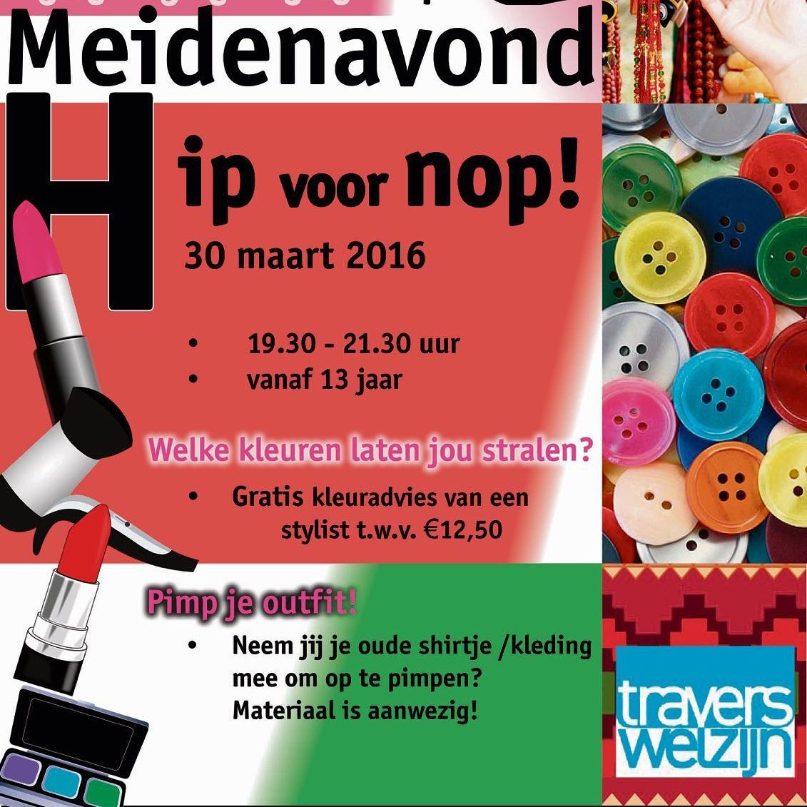 JCReZet's tweet image. Vanavond GRATIS kleur advies(twv 12,50) voor alle meiden! Ook kun je je kleding komen pimpen, materiaal is aanwezig.