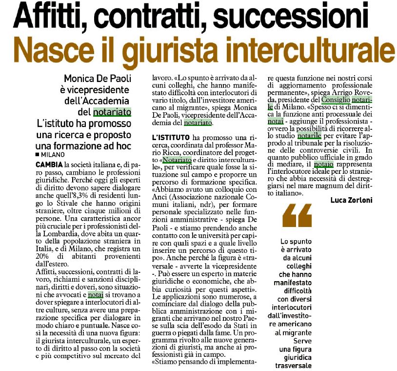 .<a href="/qn_giorno/">Il Giorno</a>: <a href="/Luke_like/">Luca Zorloni</a> intervista <a href="/MonicaDePaoli1/">Monica De Paoli</a>, Accademia del #Notariato, e A. Roveda Pres #ConsiglioNotarile MI