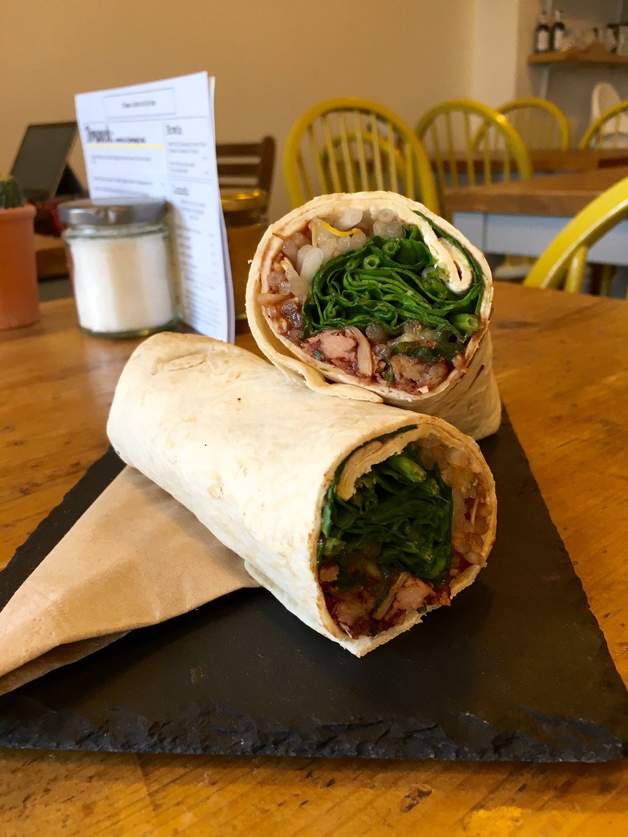 Calling all #bristolvegans CHECK THIS OUT:New sandwich!!Pulled jackfruit & hoisin wrap(you don't have to be vegan)😜