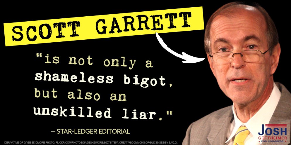 Josh4Jersey's tweet photo. It's time we had a rep who fought for us. Click here https://t.co/qsbrVqgY9v to send Scott Garrett packing in Nov. https://t.co/ThFe4qdiNN