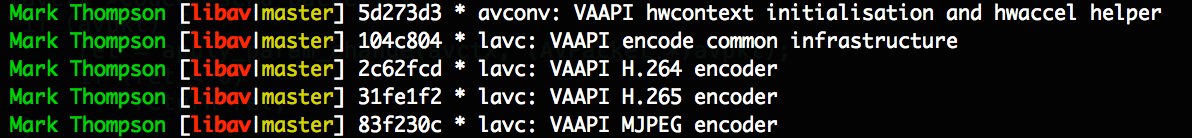 libav_org's tweet photo. Now the #vaapi encoding support is complete, thank you Mark and Anton! https://t.co/DmVDyglB2r