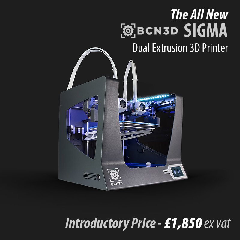 Cutwel's tweet photo. Check out the NEW Dual Extrusion SIGMA 3D Printer from @bcn3dtech - Buy Yours online today: https://t.co/LnfxVFRaDO https://t.co/9ypbKUDdfY