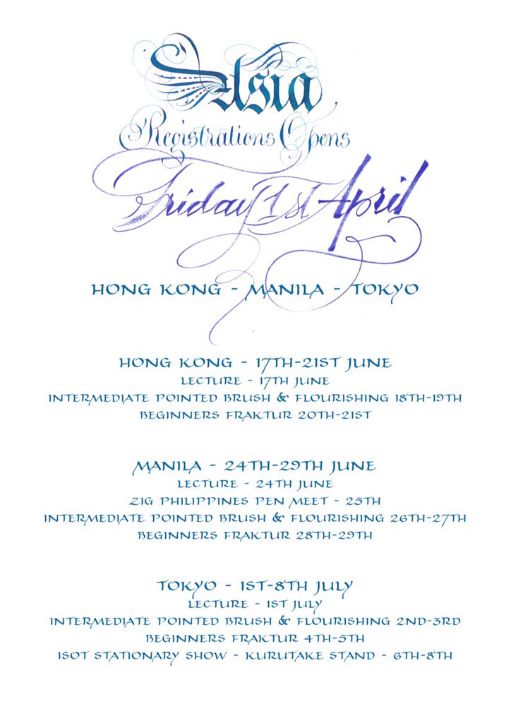 PAScribe's tweet photo. #asiateachingtour #HongKong #Manila #Tokyo #calligraghy #calligraphyclasses https://t.co/fHXjpydyB6