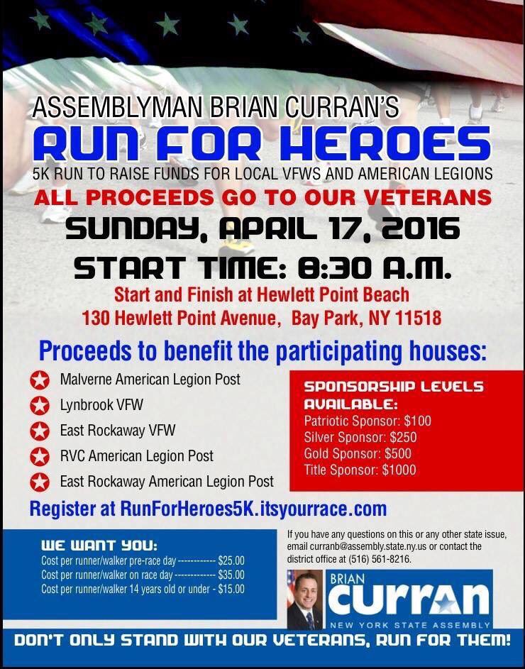 Join me and sign up for our 1st annual Run for Heroes 5k to support local veterans! #Veterans #5k #SupportOurTroops