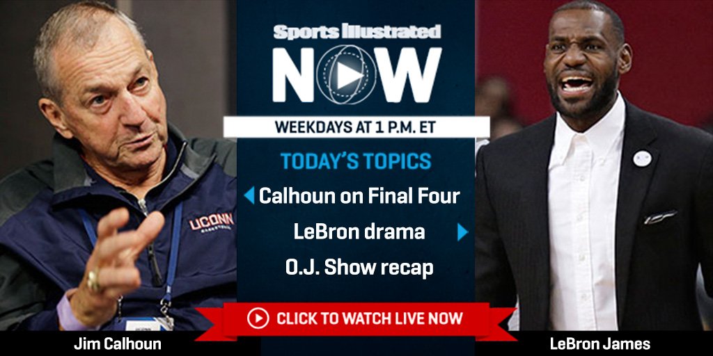 Podcasts_SI's tweet image. On #SINow: Jim Calhoun talks #FinalFour, @wallyball on LeBron, #ThePeoplevOJSimpson recap on.si.com/1Y0WKAA