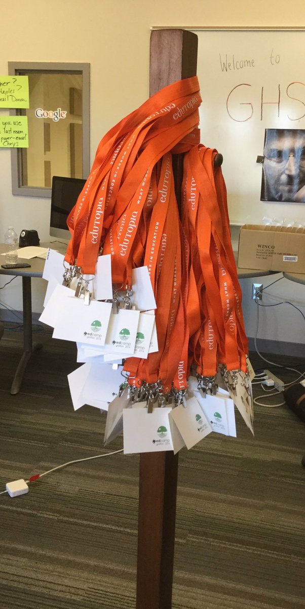 Amorin_Sarah's tweet photo. Our EdCamp name tag tree! #ghshelpdesk #edcampgrafton https://t.co/Wh8aCrlJ6I