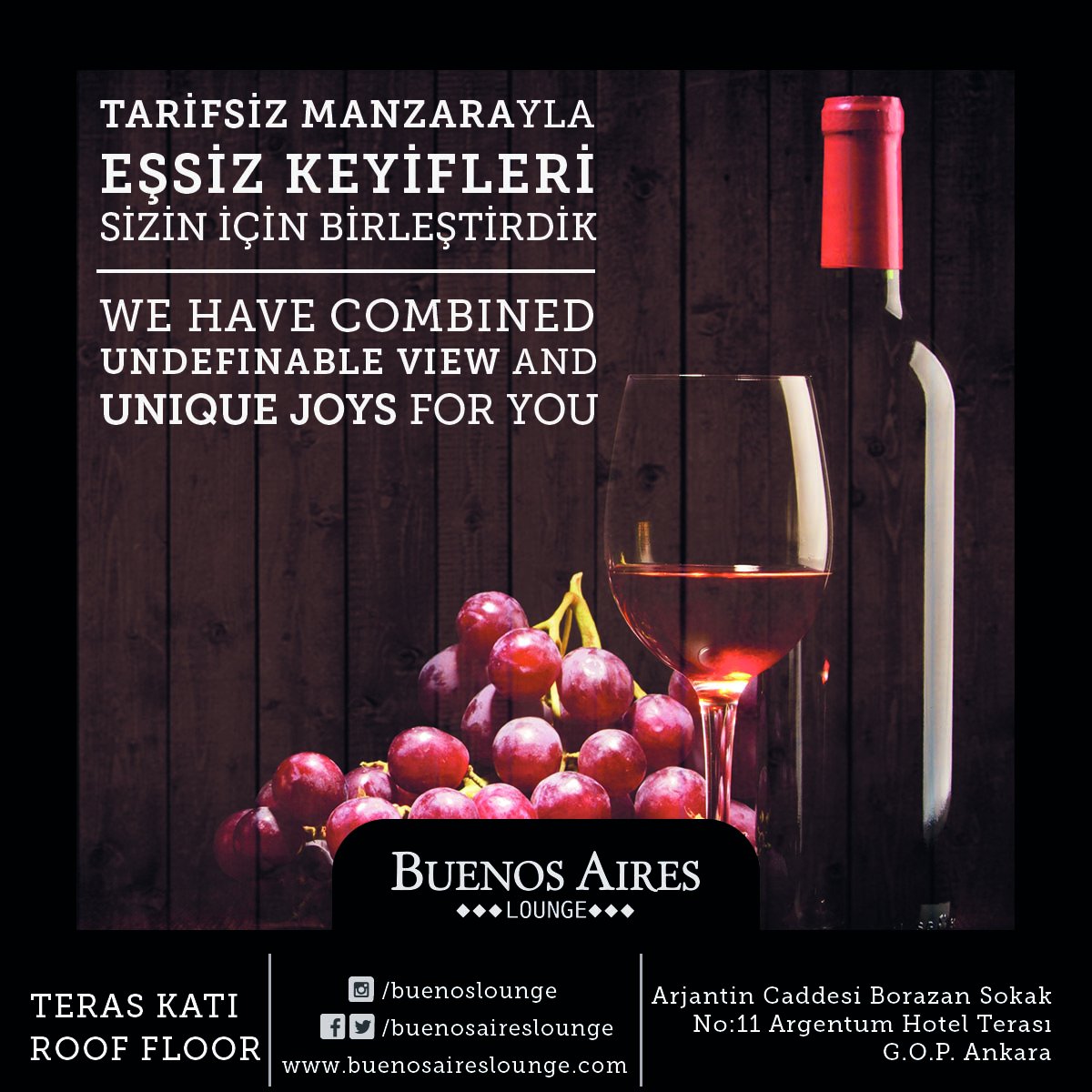 Buenos Aires Lounge'ta keyif devam ediyor...
#BuenosAiresLounge #ArjantinCaddesi #Ankara