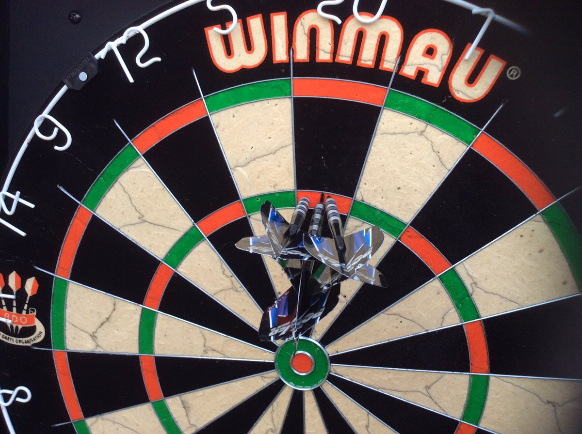 KevinWorth1's tweet photo. Playing darts in the garden and throw a 180. If only I could have done this at Farnborough @wolfiedarts #180 https://t.co/zaTlRBdy6B