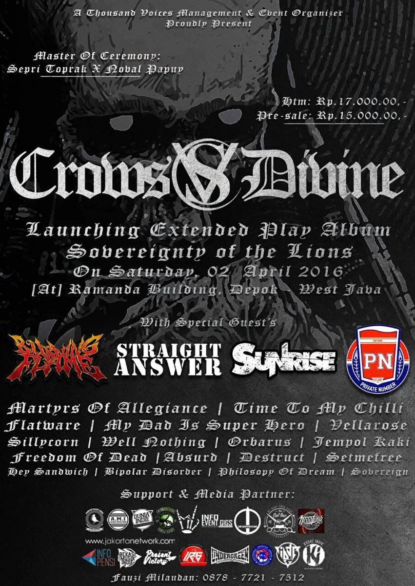 Next gigs! 2 april 2016 <a href="/ramandamusic/">Ramanda Depok Venue</a> depok Kita akan meramaikan launching ep.@CrowsArmyJKT  see yah :)