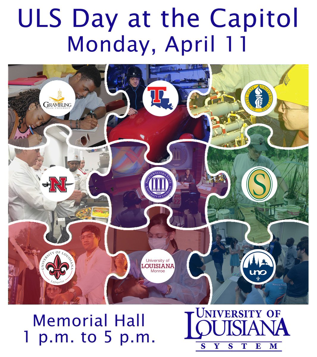 ulsystem's tweet photo. ULS Day at the Capitol is April 11! We hope to see you there. #LaLege #LaGov #BringHEAT https://t.co/nvfuZq6S2M