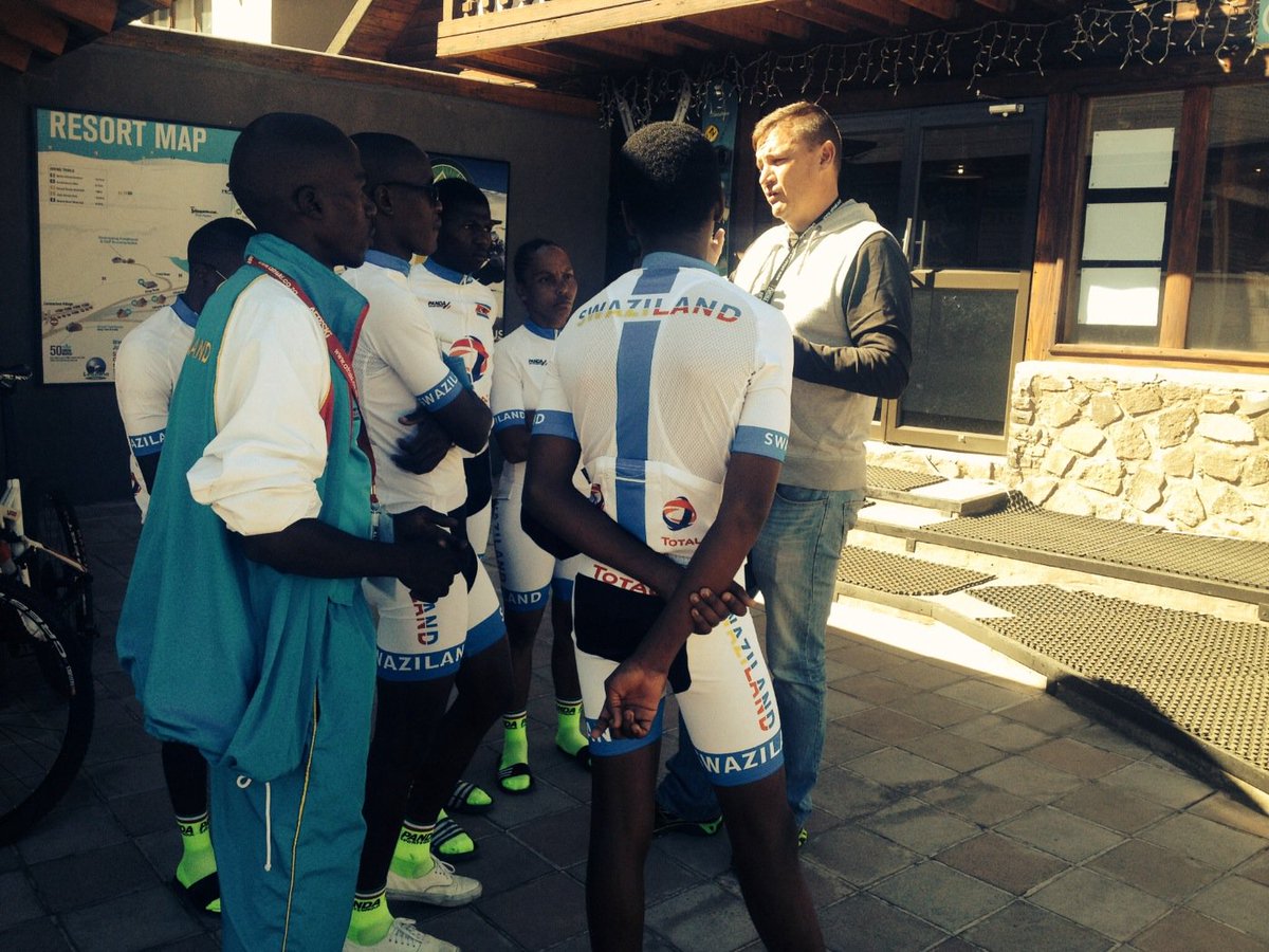 Getting ready for the relay.Nice and fired up.Last minute briefing.