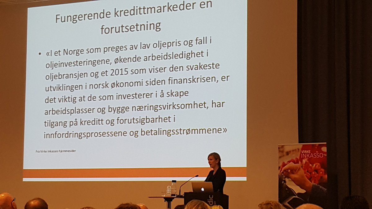 alisdairmunro's tweet photo. Fungerende kredittmarkeder en forutsetning for vekst og inkassobransjen er viktig! Sier @mariannemar hos @virke_no https://t.co/pW2TyJV3RO