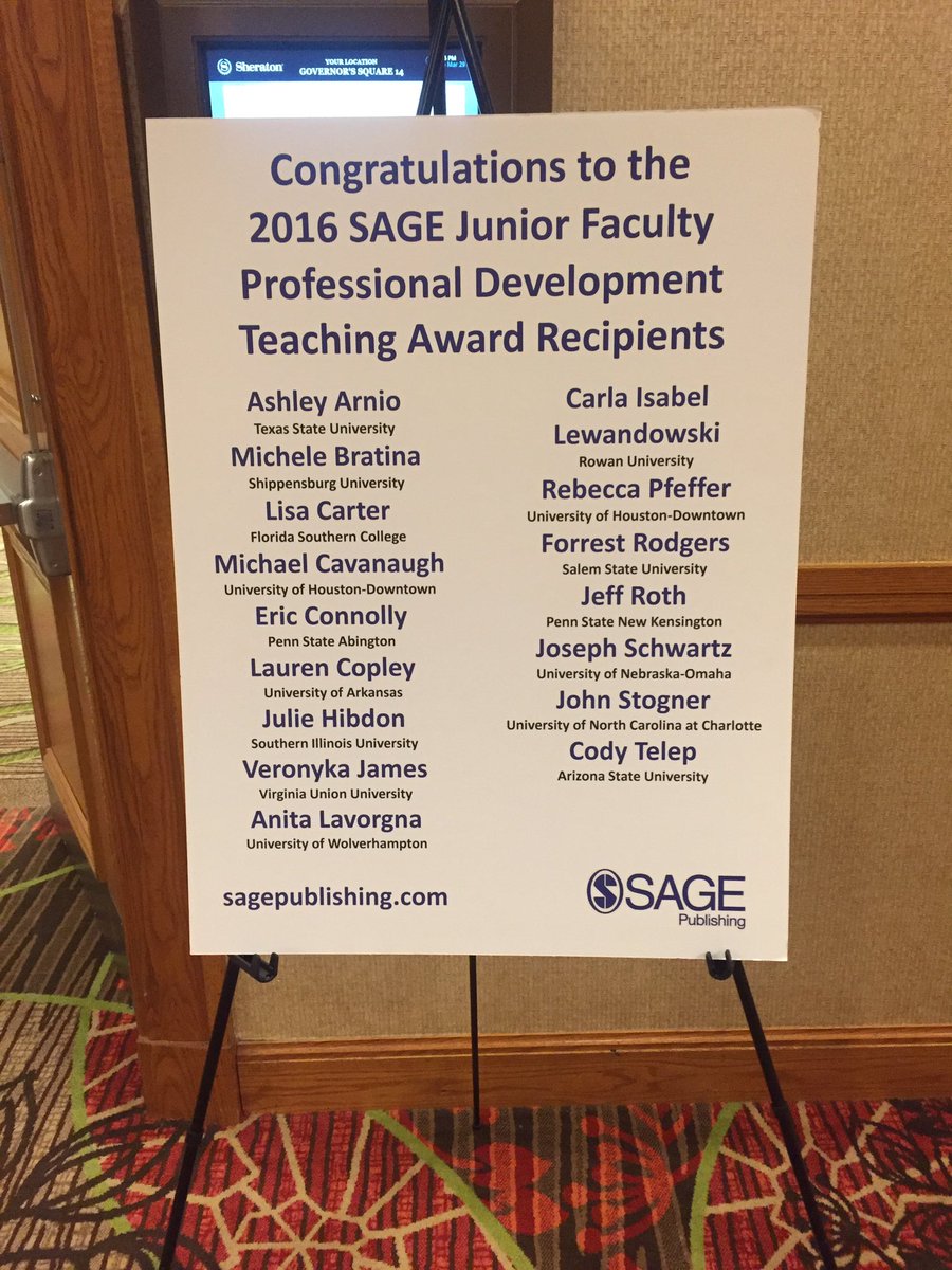 schwartz_j's tweet image. A huge thanks to #Sage for this honor and allowing me to attend #ACJS2016 and explore Denver.