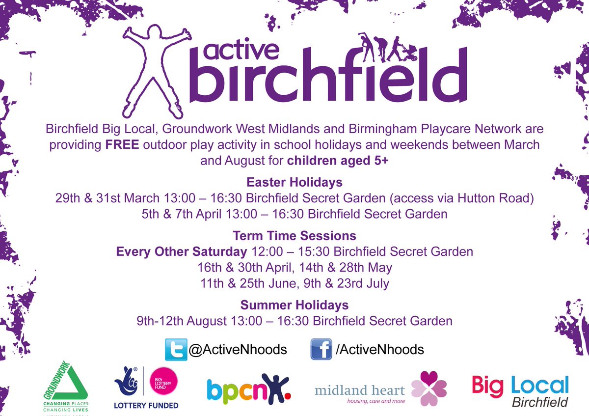 ActiveNhoods's tweet photo. #Free outdoor &amp; messy #play for children of all ages tomorrow afternoon in the #Birchfield secret garden #pocketpark https://t.co/YZsqLd1G7G