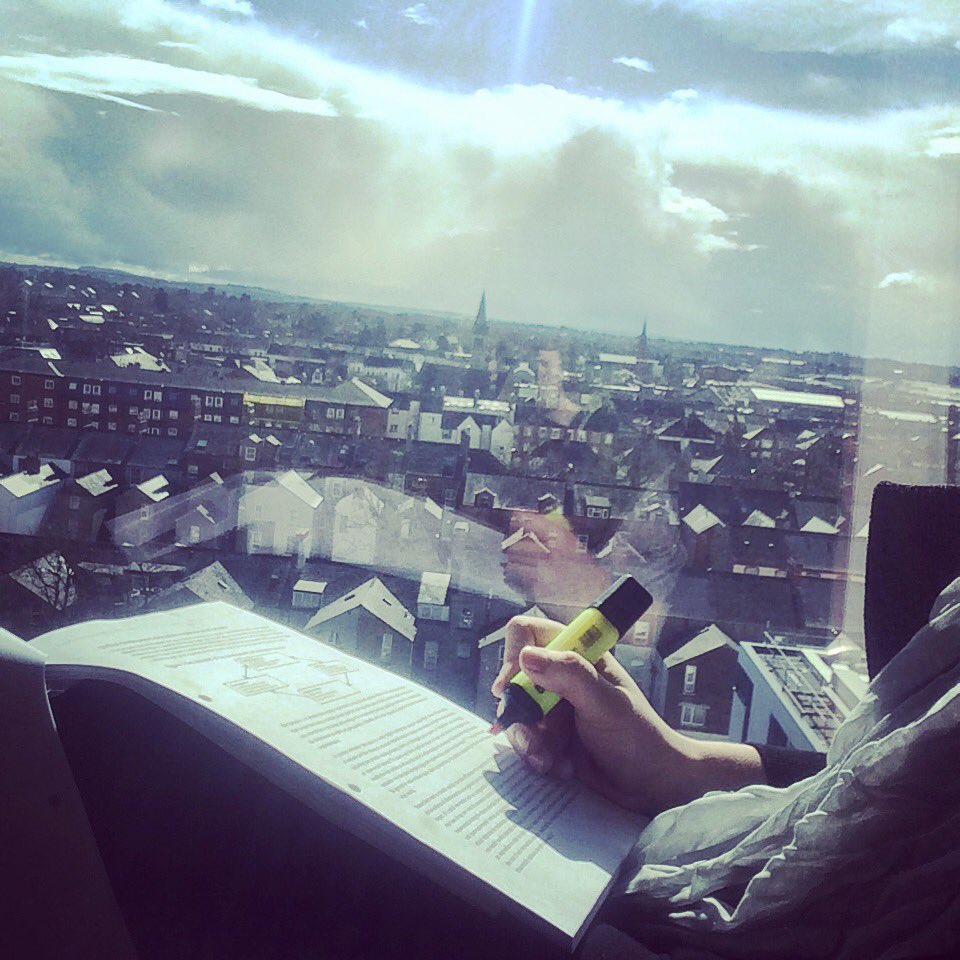 DrEmilyMoffat's tweet image. MBC heating is off, so getting some reading done by the window to keep warm! #PhD #PhDEaster #MethodologyChapter