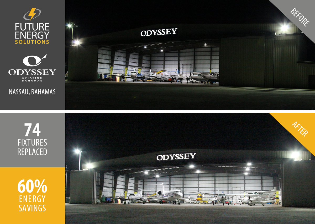 feslighting's tweet photo. FES Featured Project: Odyssey Aviation, Bahamas #energysavings #FES #gogreen #inductionlighting #greenenergy https://t.co/nUUECIY0i3