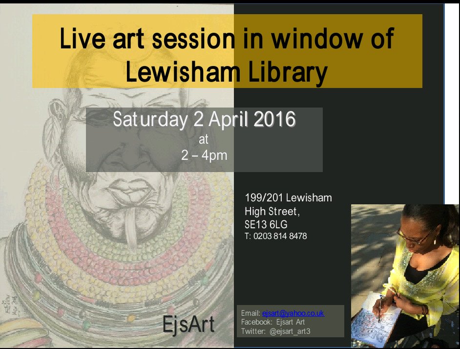 ejsart_art3's tweet photo. #LiveArt in window #LewishamLibs on Sat 2/4/2016 from 2-4pm. https://t.co/ZrOdgbvzFP
