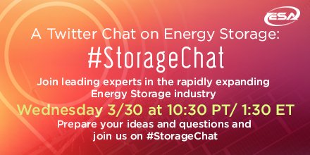UrbanElecPower's tweet image. TODAY is the Twitter chat on #EnergyStorage @ 1:30PM ET! #StorageChat #StorageIsHere