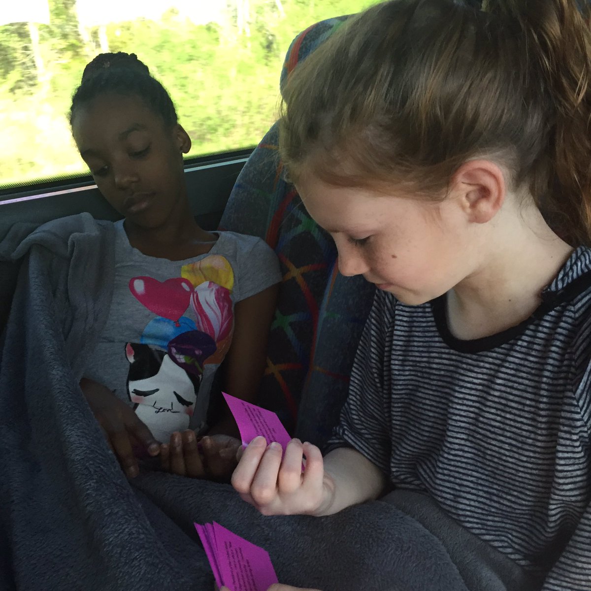 How does one pass the time heading to Driftwood?  Social Studies review of course! #overachievers #