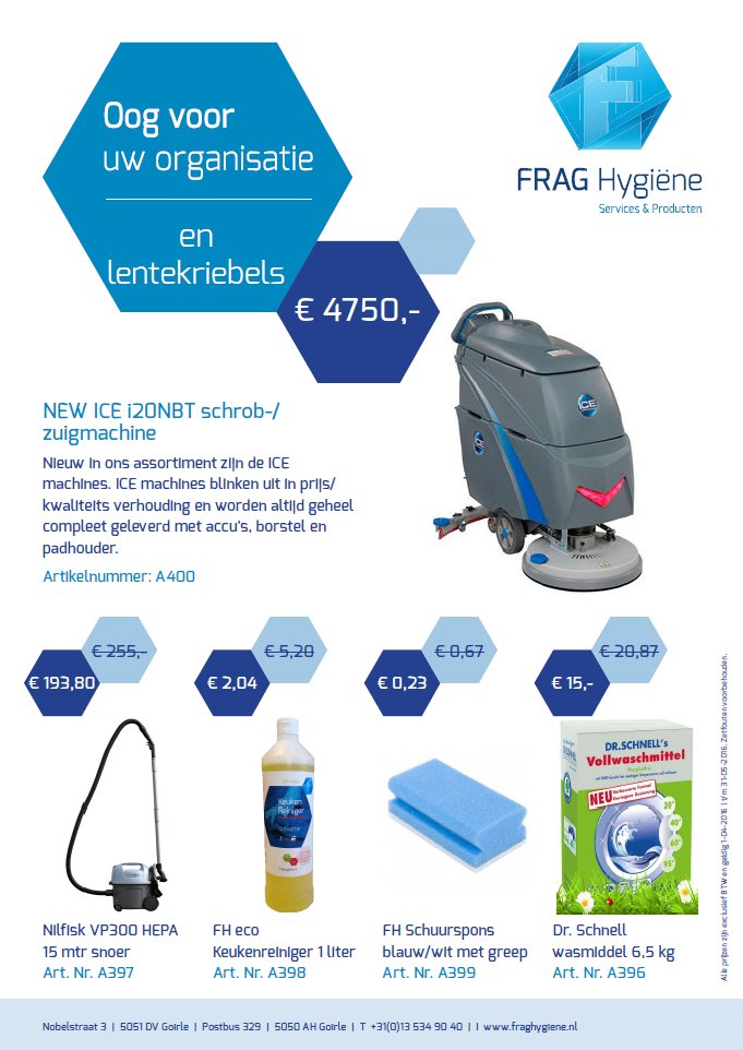 FragHygiene's tweet photo. Lente actie staat online. https://t.co/kLzqMhW2eB #actie @Nilfisk #dr.schnell #icebenelux https://t.co/tzdSXI1gao