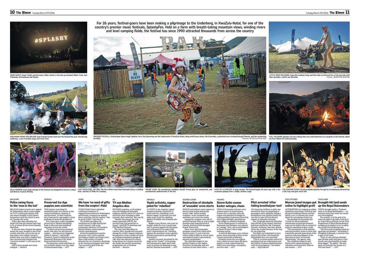 CeecesTravel's tweet photo. When you end up in the newspaper rocking out at @splashyfen #splashy2016 #Splashyfen #CeeceIsAtSplashy what memories https://t.co/8dGEhcRzWp