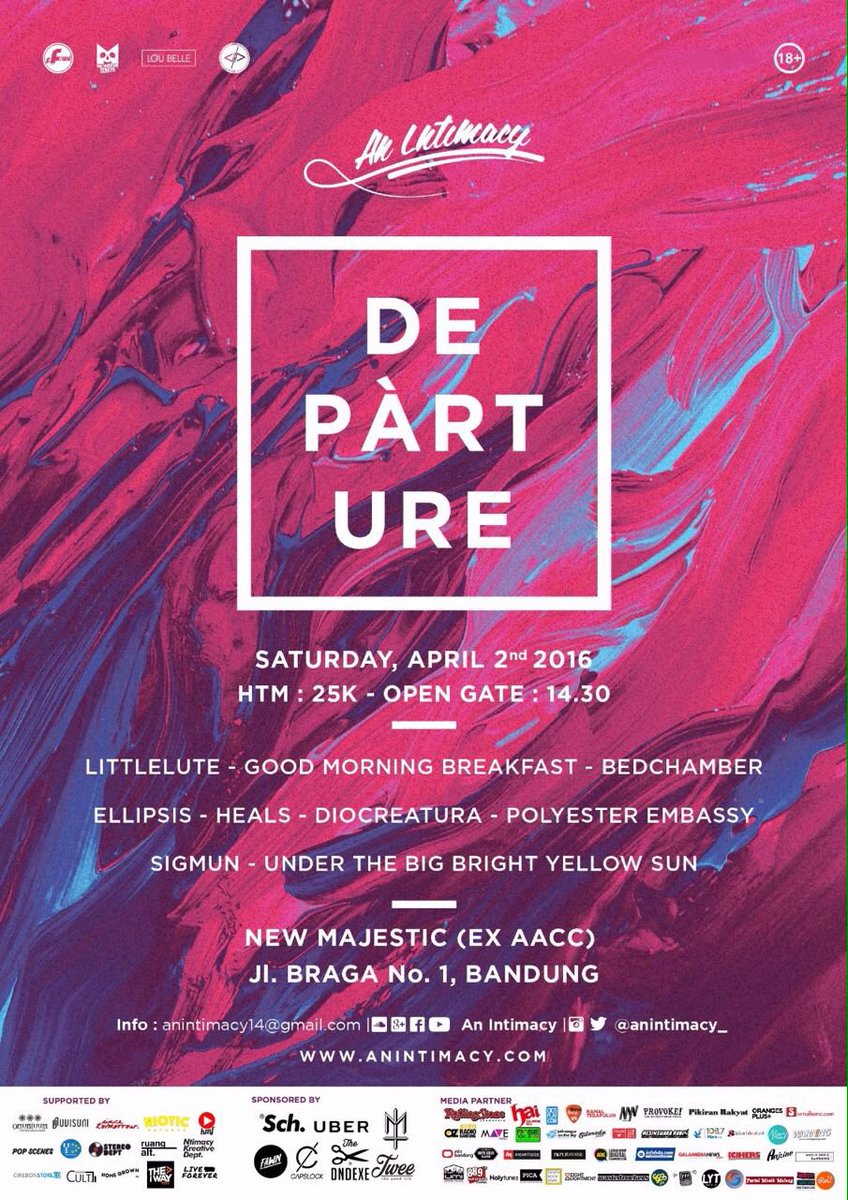 #AnIntimacy: Departure | New Majestic, Braga | 2/4/16 | HTM: 25k | Open Gate: 14.30 | More info: <a href="/anintimacy_/">An Intimacy</a>