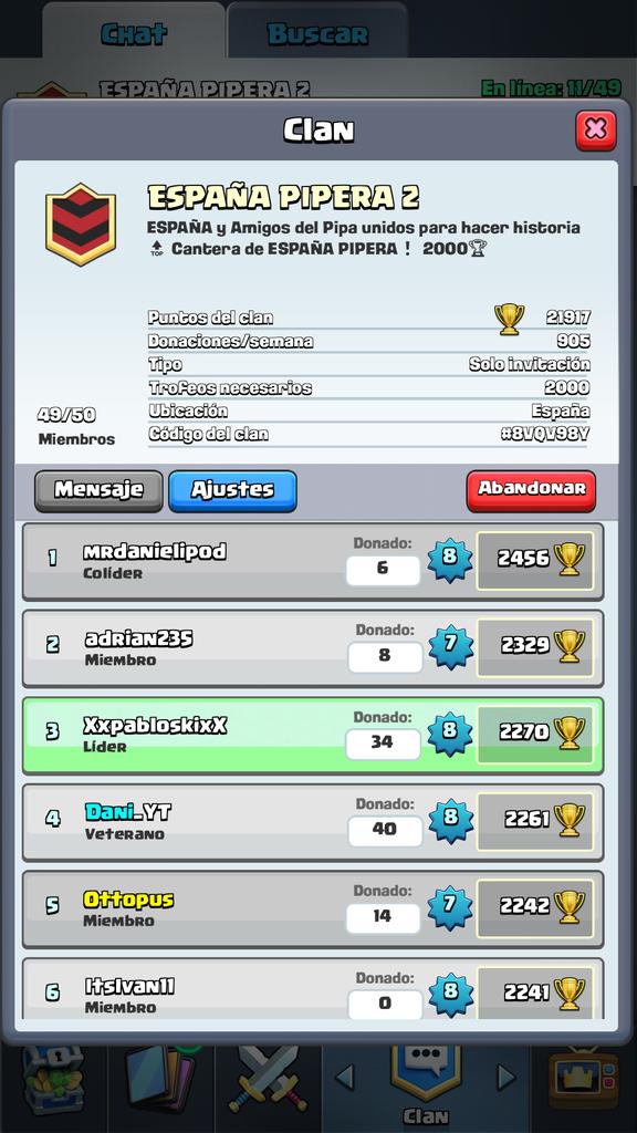 Quien tenga más de 2000🏆 será bienvenido a ESPAÑA PIPERA 2