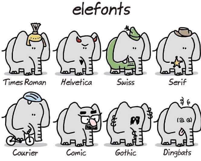 design_fndmntls's tweet photo. Type jokes crack us up. #type #typography #typelove #elephants  :) https://t.co/NKeuxQm8jc