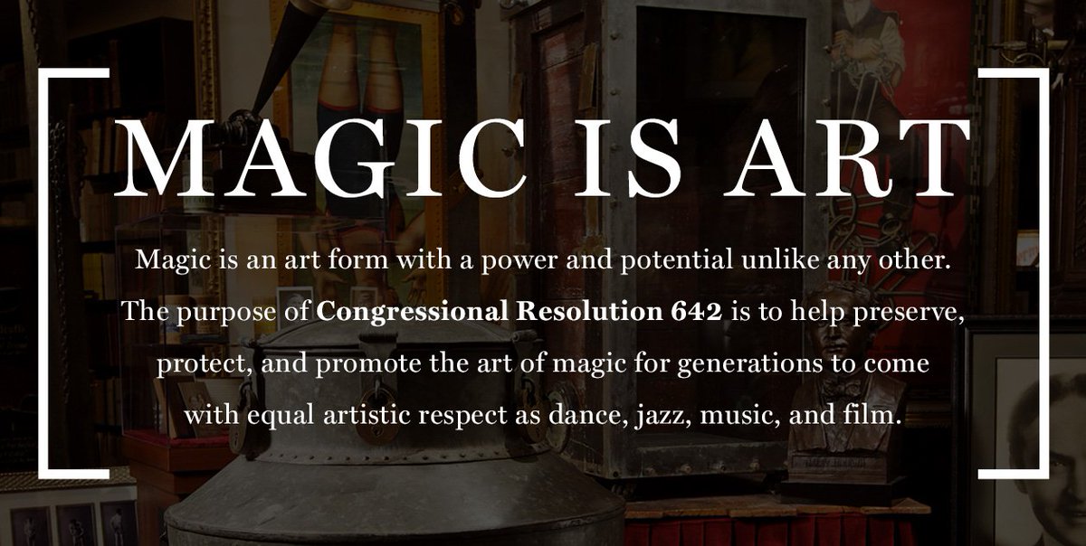 Magic inspires us to dream and pursue the impossible. Join me in support of HR642. RT! HR642.com