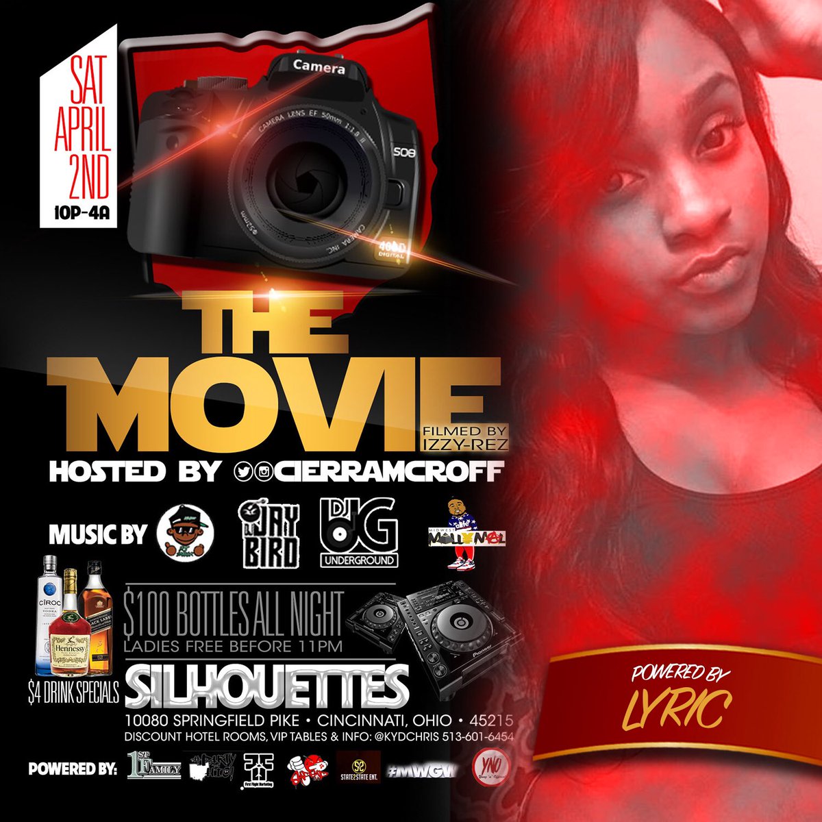 _lyricnicholee's tweet photo. Cincinnati, OH📍
The #FinalFour  🏀 Watch Party 
Silhouettes Saturday Apr.2nd 
100💸 Bottles 
4💸 Drinks 🍷🍸
Major Event🔑 https://t.co/r8FDBpK1Xd