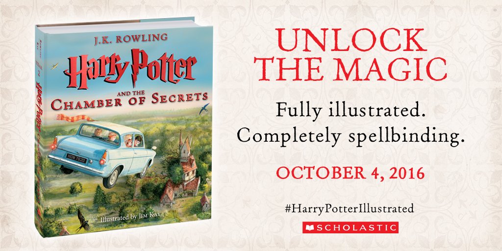 harrypotter's tweet image. .@Scholastic brings us the new illustrated edition of #HarryPotter and the Chamber of Secrets!