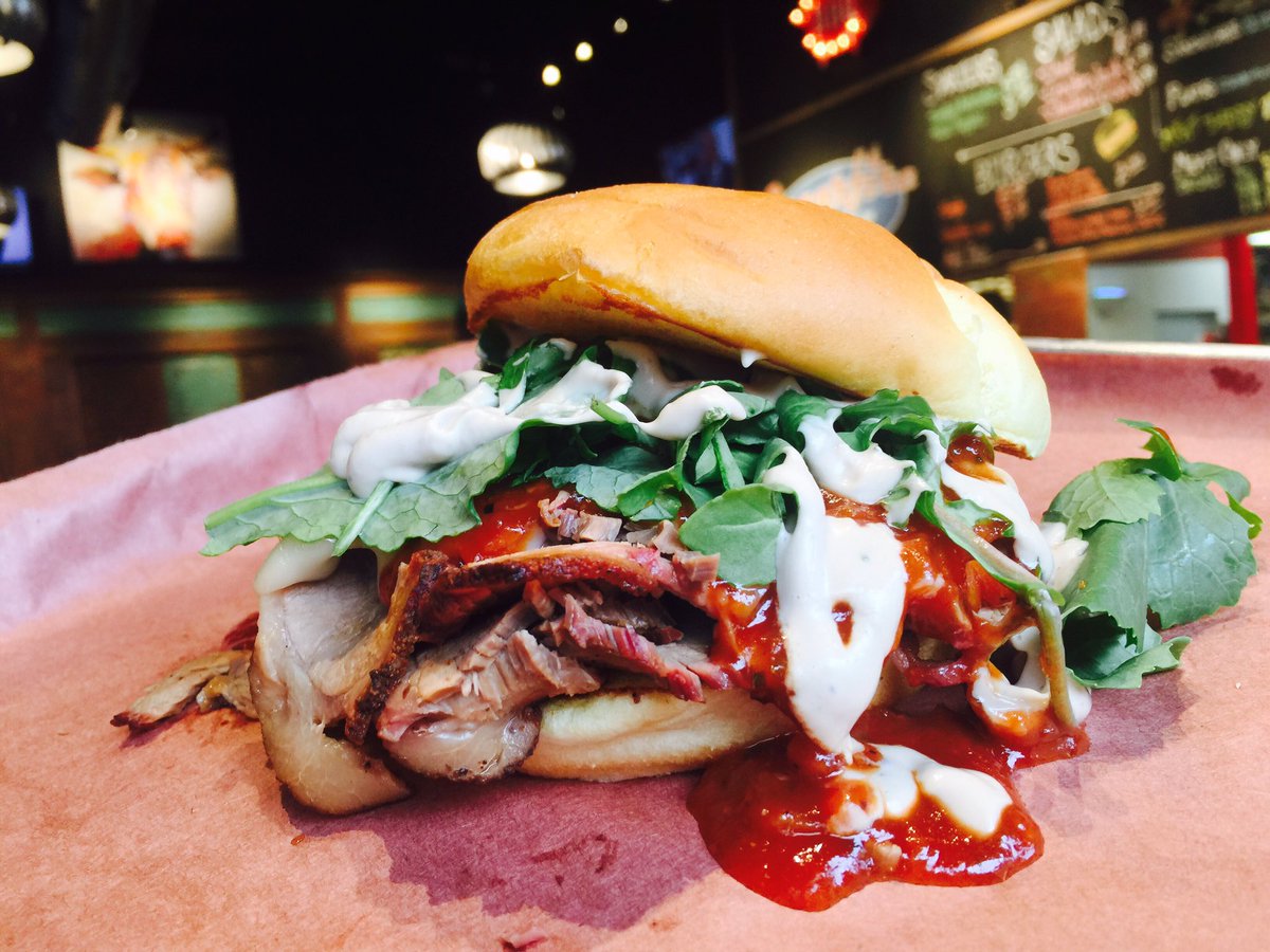 SugarfireWingH's tweet photo. The STEENLY CUP! Brisket, marinara, fontina, arugula, balsamic herb spread! 
#playoffs #stanlycup #alexsteen #stlbbq https://t.co/ApIyT1FwxA