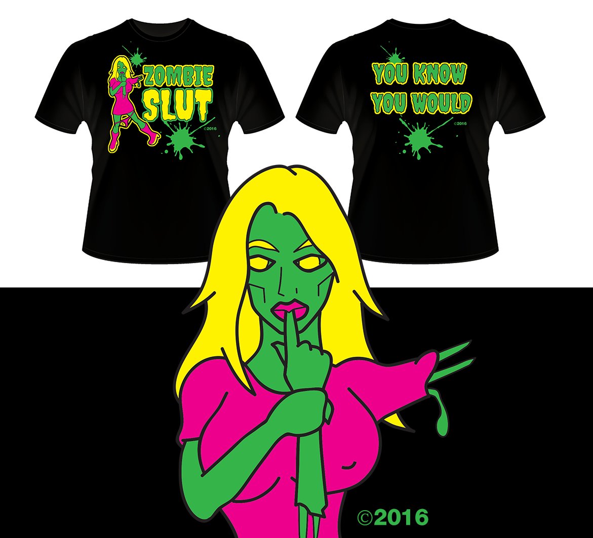 FearClothingInc's tweet photo. Now available at https://t.co/uYTUyNCQ2u the new #ZombieSlut line! "You Know You Would!" #Zombies #Zombie https://t.co/E5bVtyNLeZ