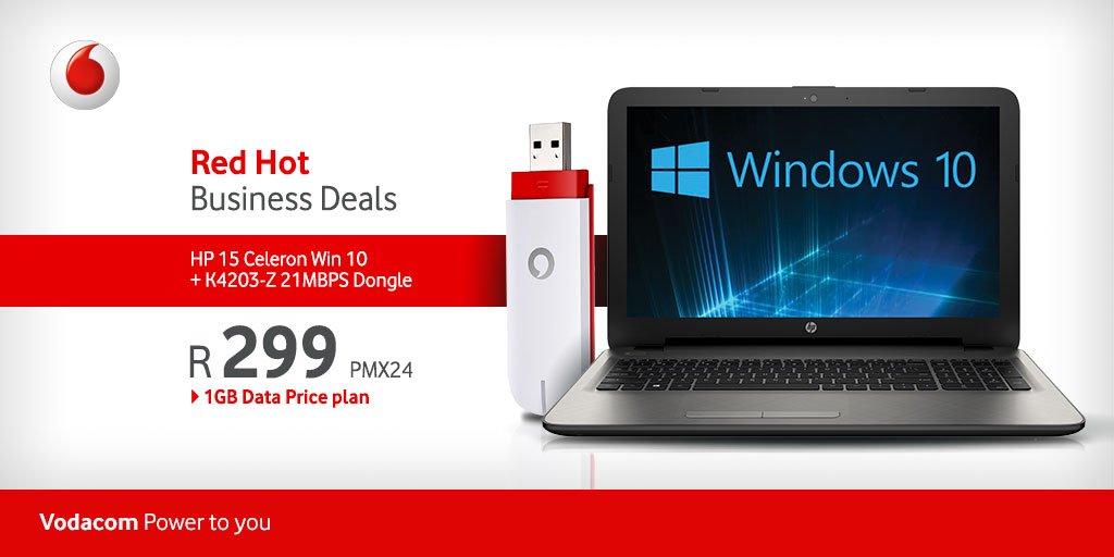 Vodacom X Branching out or starting out Get going with an HP laptop dongle 1GB monthly at R299pm https t mfJ9oareu6 https t AWs9bp4Tm8 X