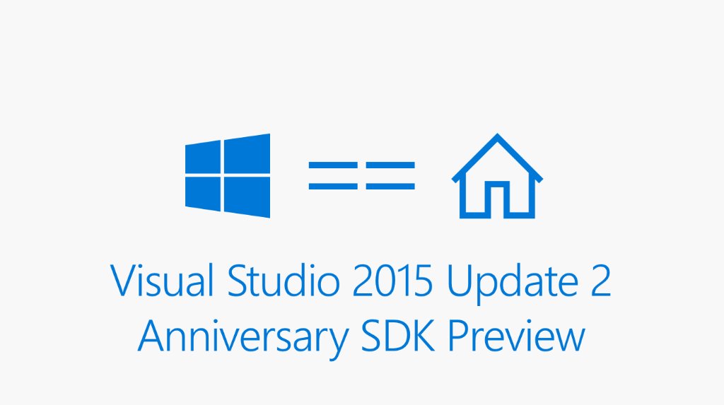windowsdev's tweet image. Today we are releasing Visual Studio Update 2, and a preview of the Windows Anniversary SDK. #Build2016