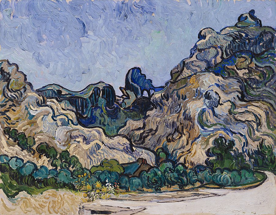 In honor of #VincentvanGogh's birthday, enjoy "Mountains at Saint-Rémy" from our collection: gu.gg/105Kc7