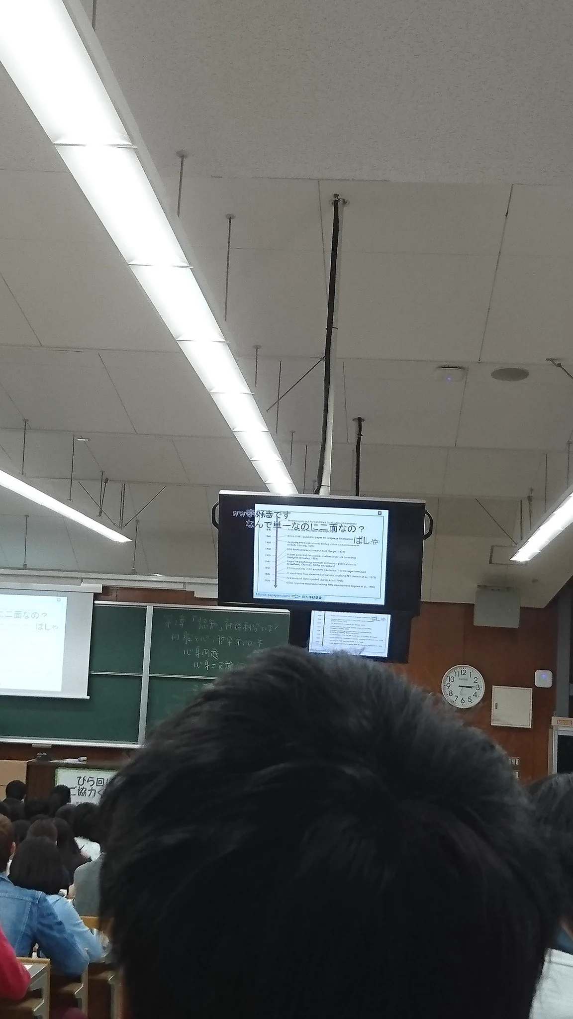 京大の授業はニコニコ動画のように、生徒のコメントがスクリーンに流れるらしいwww