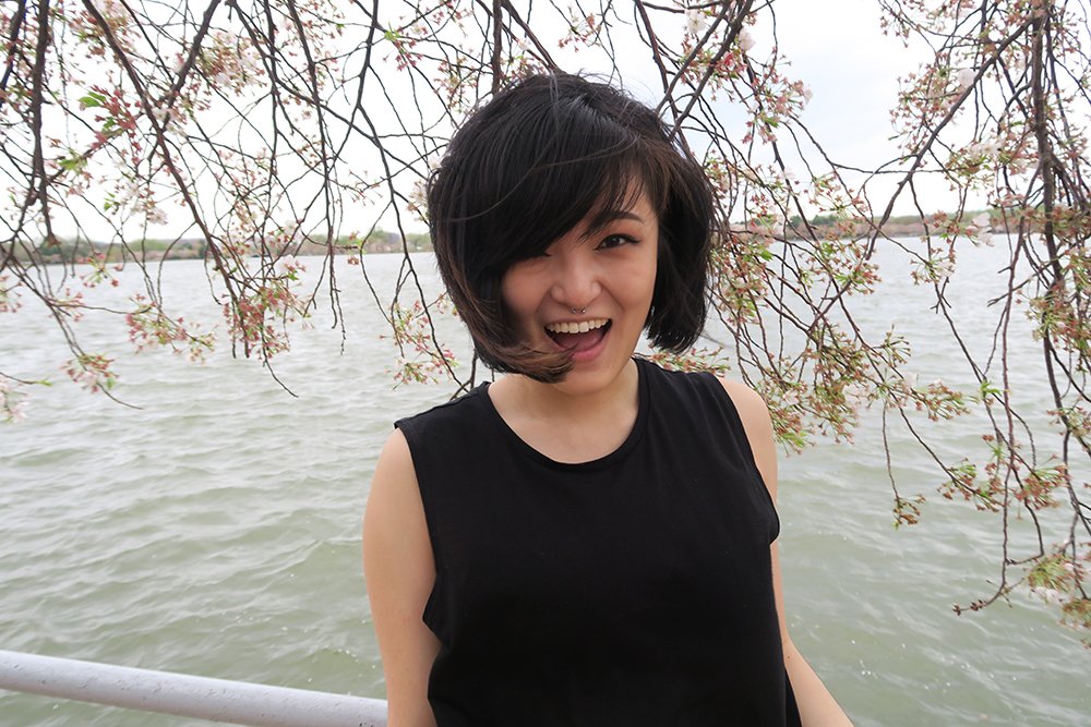 _lilchen's tweet photo. Ha. Digging through photos I owe @SPY_MacD from #Pound2016 and visiting the cherry blossoms. Found these goofy ones. https://t.co/Xh096zwsMU