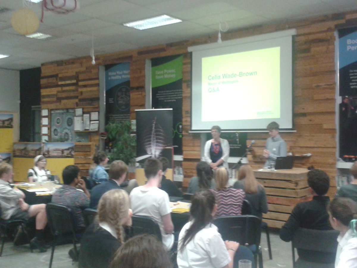 .<a href="/WellingtonMayor/">Wellington Mayor</a> taking questions from the floor on carbon emissions, urban development and transport issues