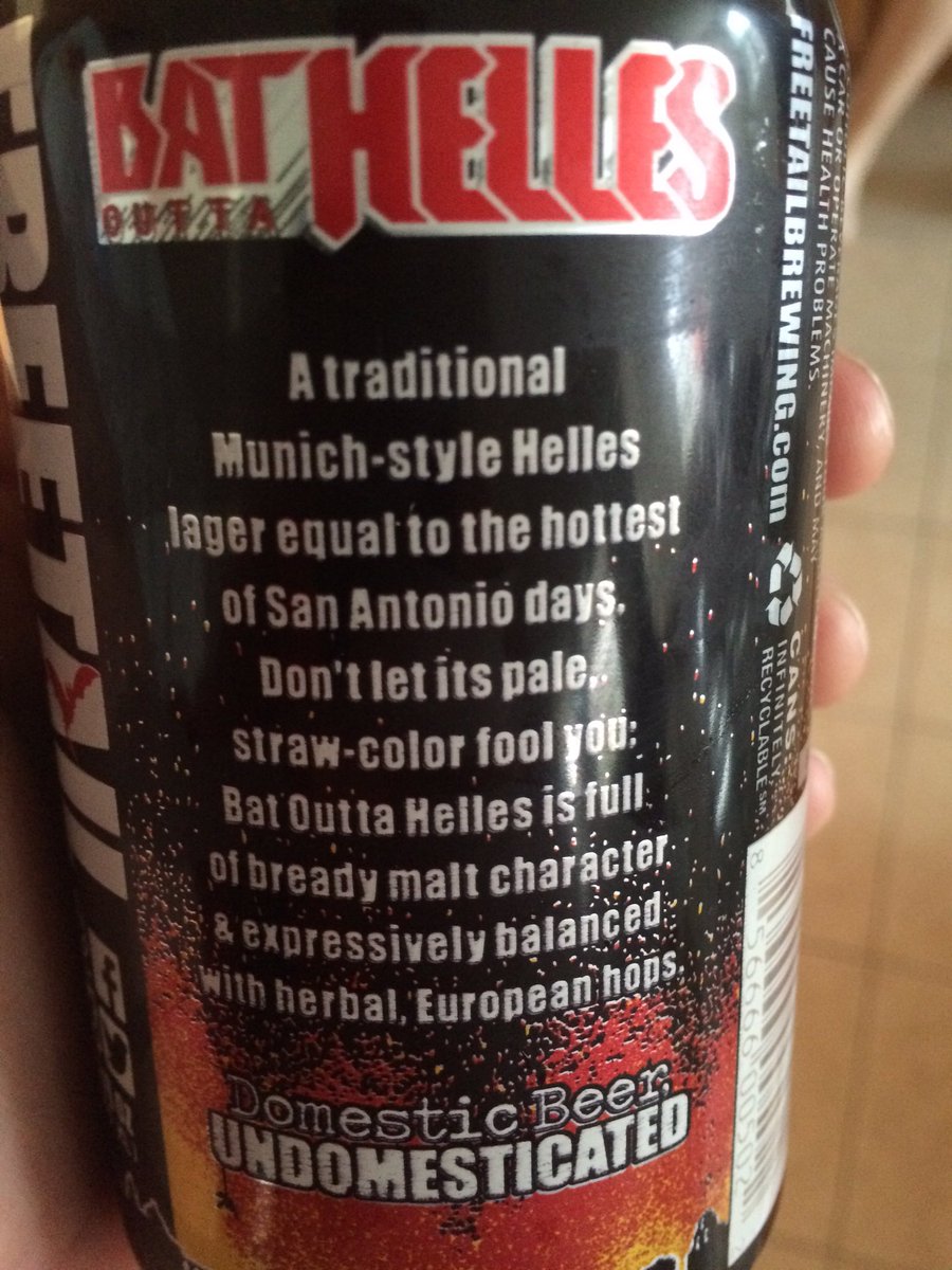 ephoustonbill's tweet photo. #FreetailBrewing #BatOuttaHelles #Helles #beer #Texasbeer #SanAntonio #beers #cats #morebeer #craftbeer 🍻🍻 https://t.co/uuNRI7CJcu