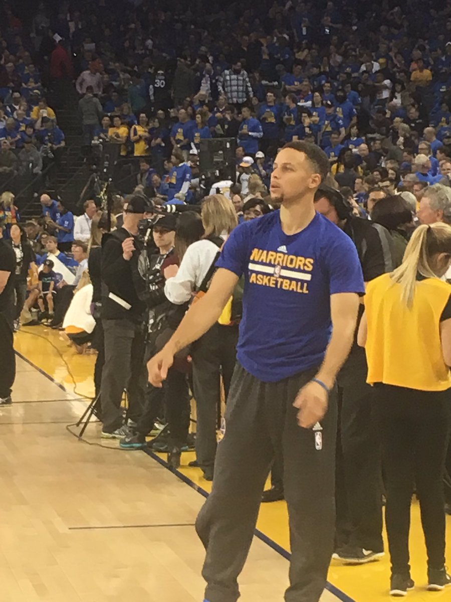 On the floor waiting on history in making. Go dubs