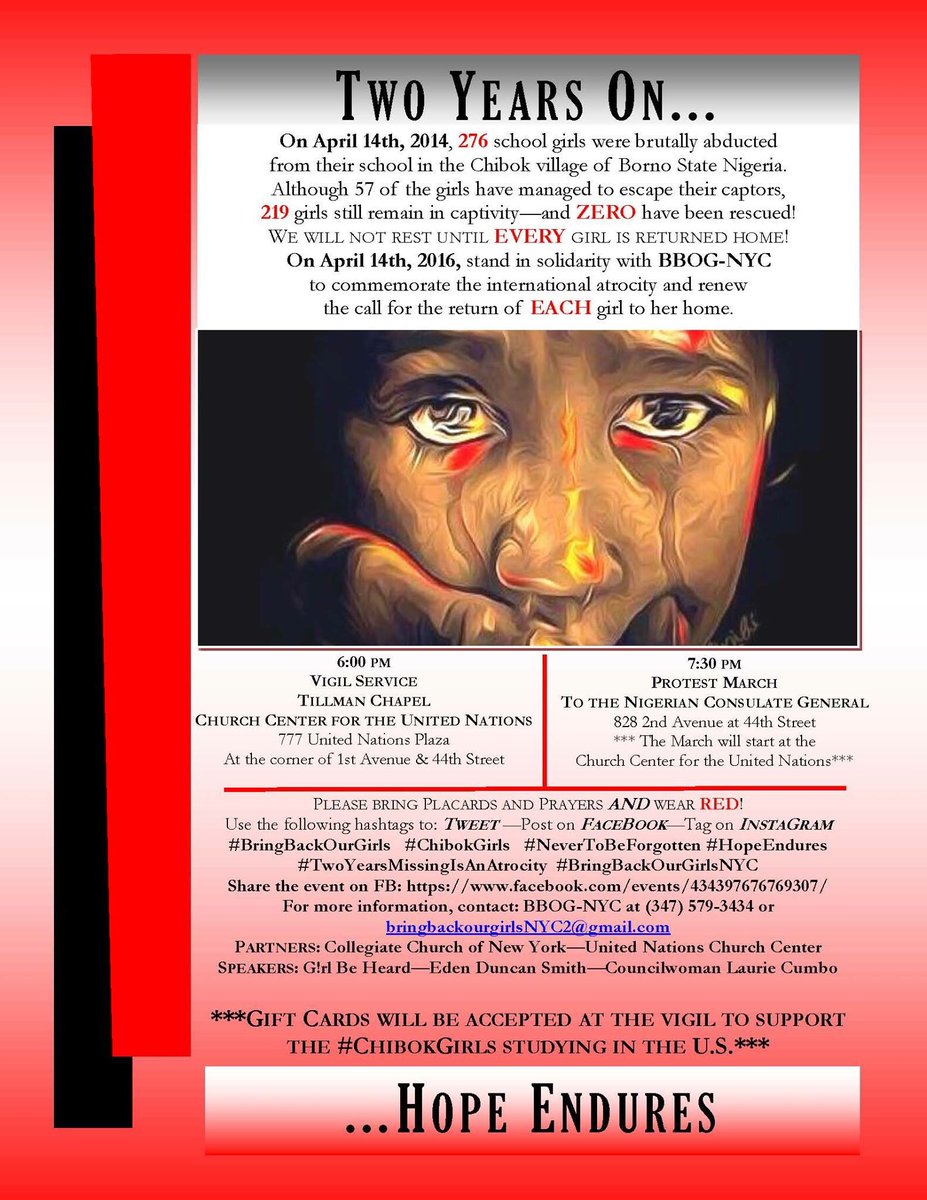 Join us 2MORROW at 6pm for an interfaith prayer vigil &amp; march. We cannot be silent! #HopeEndures #BringBackOurGirls