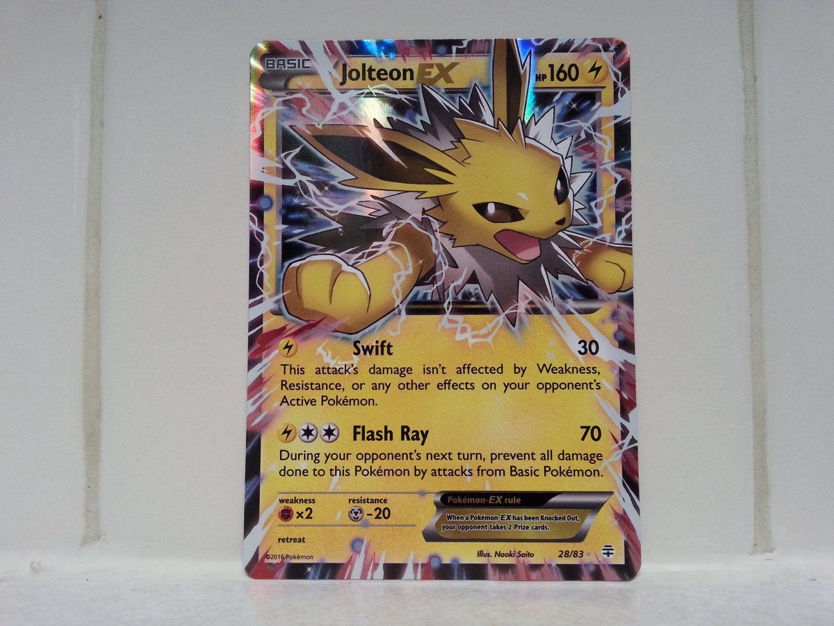 Jolteon EX 28/83 Holo Rare Lightning type Basic 160 HP Generations  expansion #Pokmon