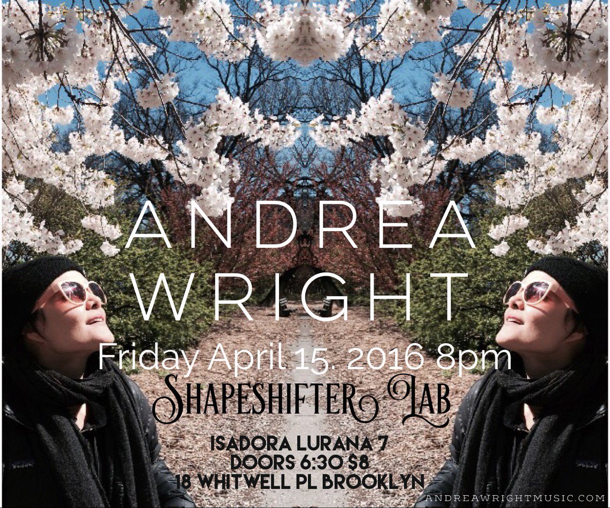 BlackoutINK's tweet image. 2NITE! see @andreawrightmus 8pm at Shapeshifter Lab w/ @isadoralurana 7pm Doors: 6:30pm $8 #ShapeShifterLab
