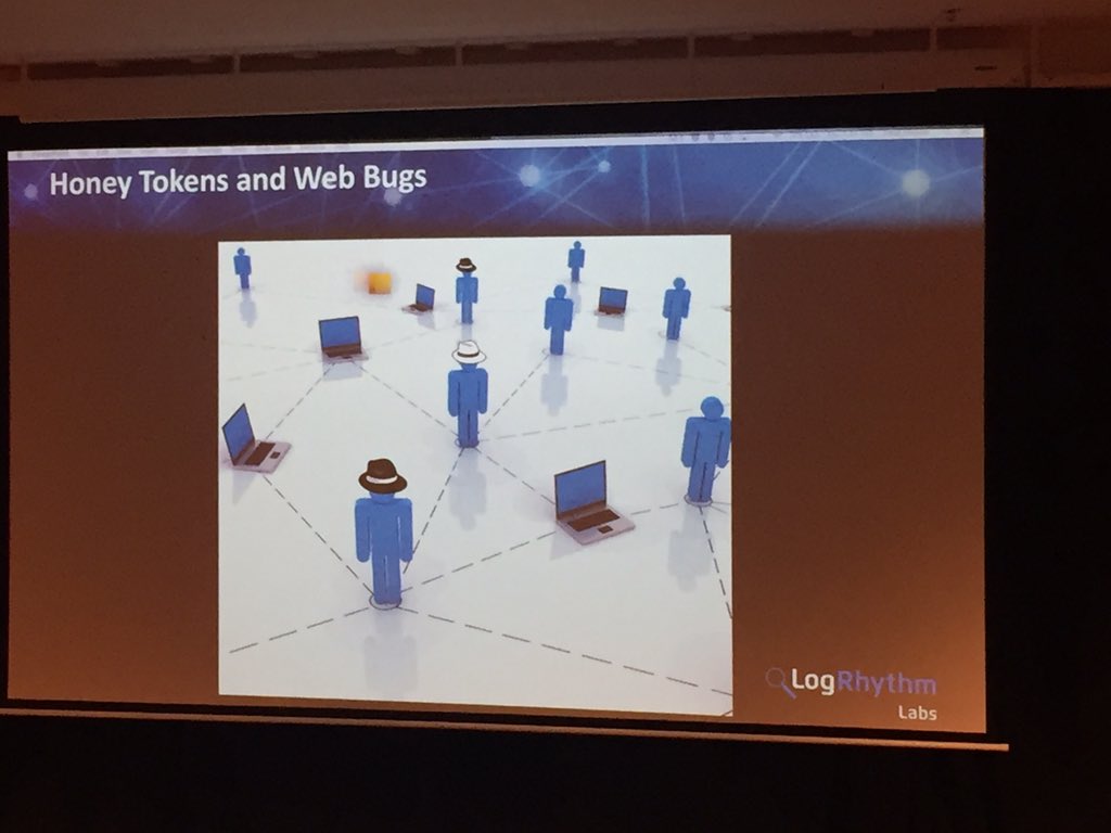 zimbani_'s tweet photo. #2016acsc Trent Heiser (VP of Engineering Ops) Log Rhythm talking diversion; honeypots, web bugs, document bugging https://t.co/VXnKEMDFOF