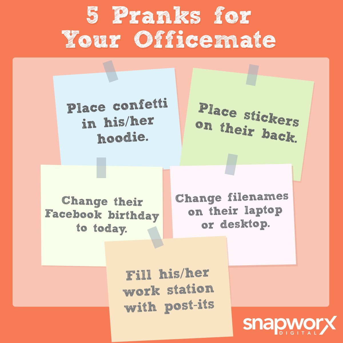 SnapworxInc's tweet photo. Because we always look for ways to make the work environment fun. #LifeInASnap https://t.co/6XRwOKmsTS