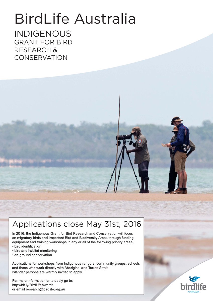 BirdlifeOz's tweet photo. .@BirdlifeOz Indigenous Grant for Bird Research &amp; Conservation is now open for applications https://t.co/H5oHOZXWNm https://t.co/YR2w1VtRBO