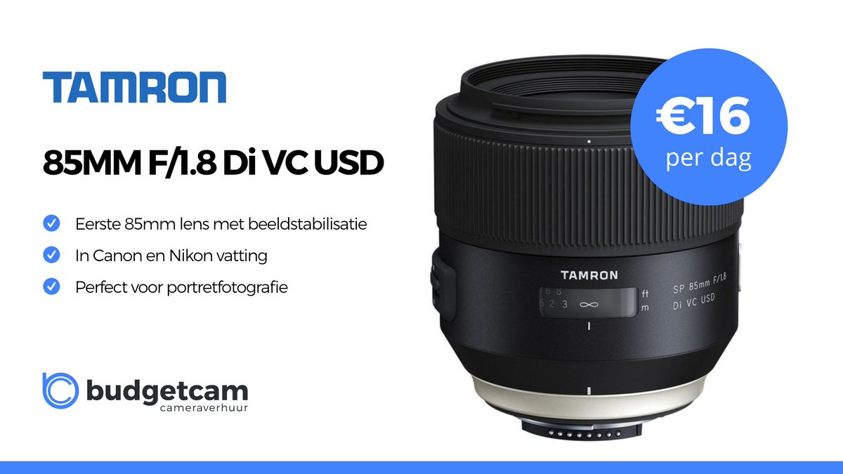 De perfecte portretlens mèt stabilisatie, dat is de #Tamron 85mm 1.8, voor #Nikon en #Canon bit.ly/1Mr58IY
