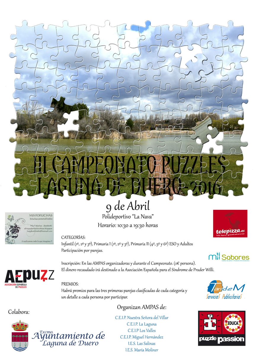 AESPW's tweet photo. III CONCURSO DE PUZZLES celebrado en Laguna de Duero.Lo recaudado se ha destinado a la #AESPW.¡Gracias Matuca! https://t.co/QQZX83HVjD