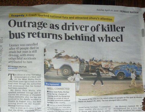GhettoRadio895's tweet photo. #Brekko #KillerDriver driving again>killed 43 passengers at Maai-mahiu 3 yrs ago! Who is to blame? @NPSOfficial_KE https://t.co/OyHjrfW2ir